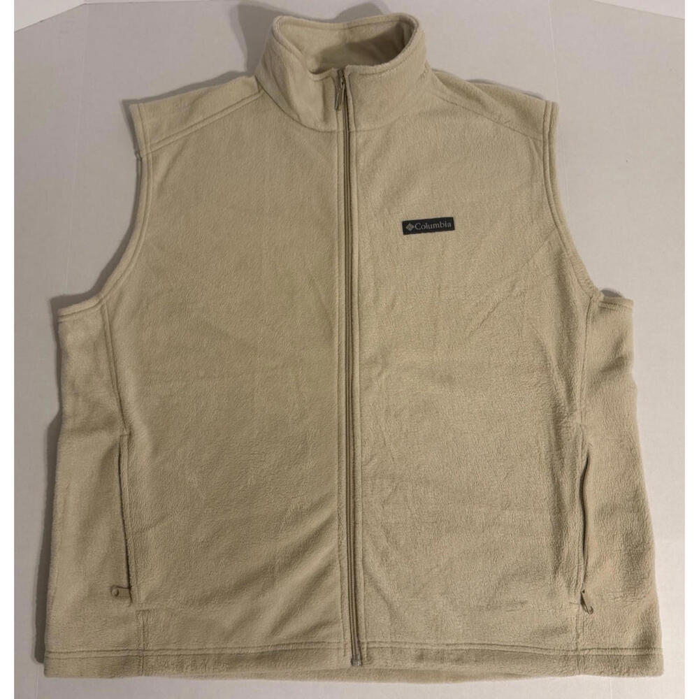Columbia Fleece Vest Mens XL Ancient Fossil Steens Mountain Full Zip 1639261
